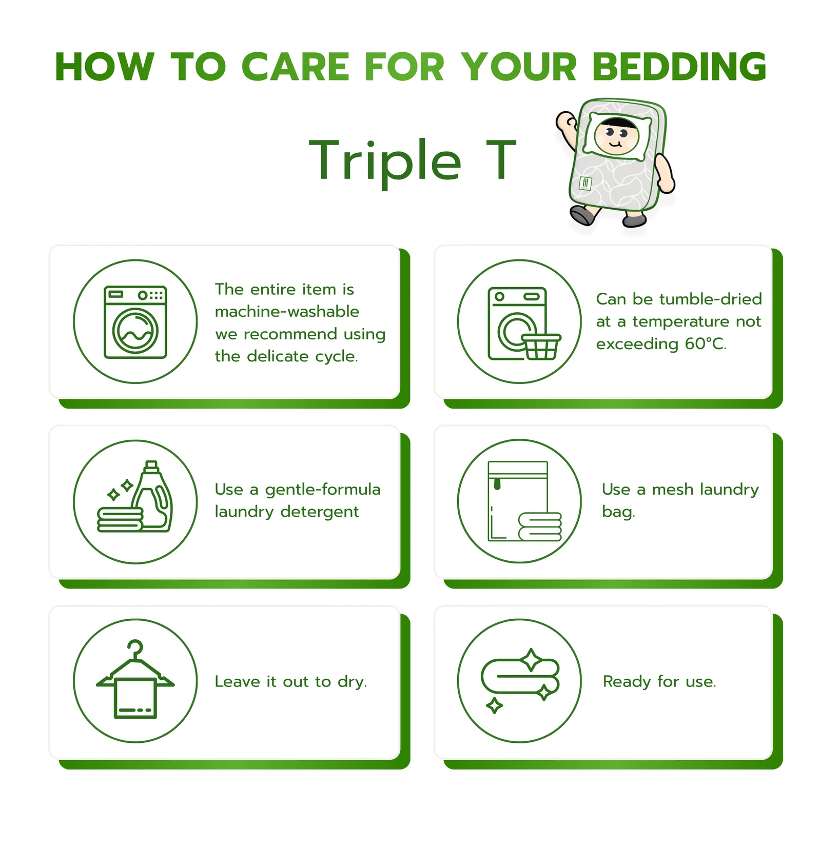 6 steps to care for your Triple T bedding