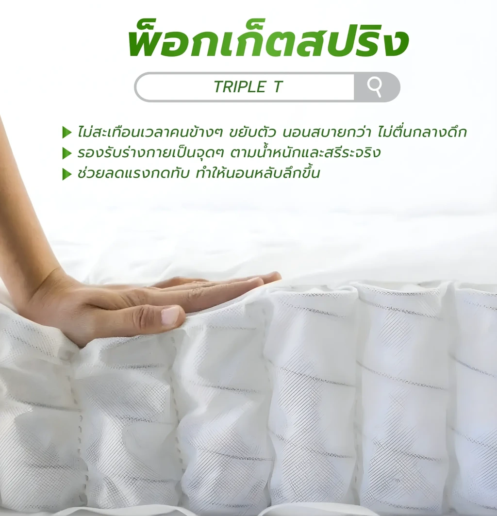 โปสเตอร์อธิบายคุณสมบัติการรองรับของที่นอนพ็อกเก็ตสปริง